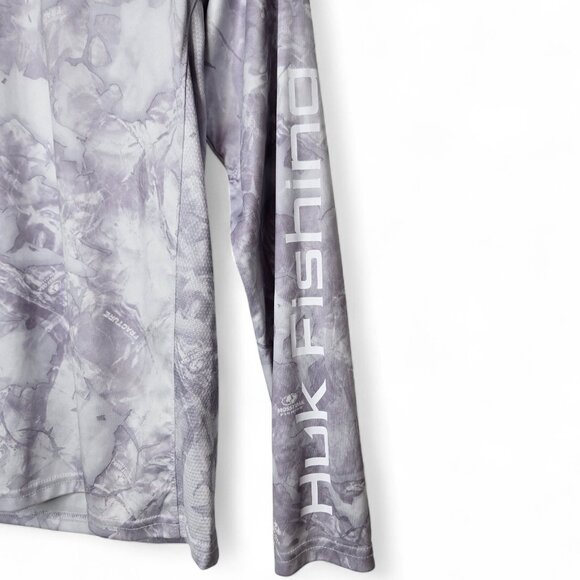 Huk Youth Pursuit Mossy Oak Camo Shirt Spell Out Size Fishing Performance YXL - Picture 3 of 8
